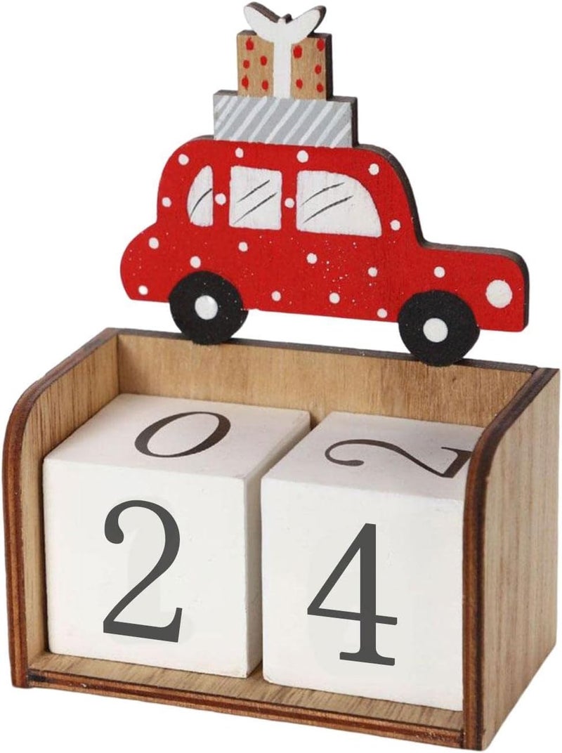 woobles Holiday Countdown Calendars, Desk Christmas Advent Calendar Decor with Numbers Blocks, Winter Party Countdown Calendar Figurines for Home, Living Room - Image 1